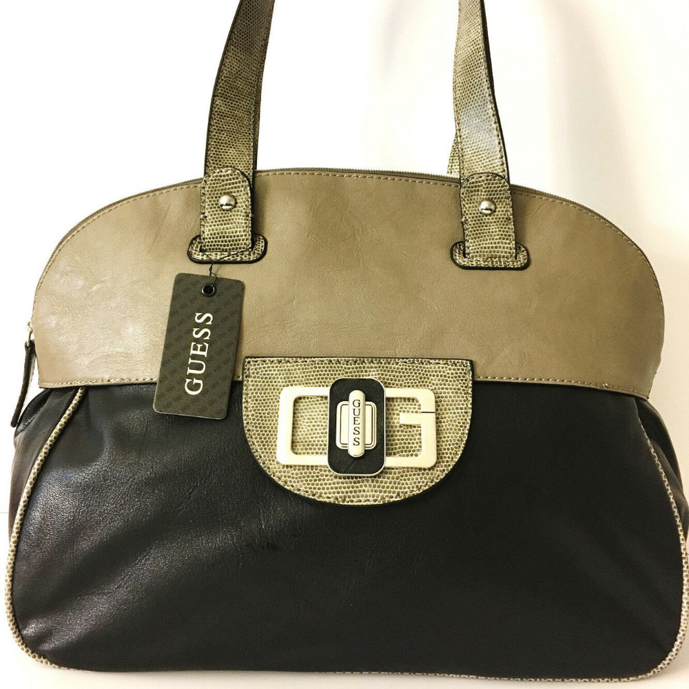 Guess Kamila Black-Multi Dome Satchel NWT